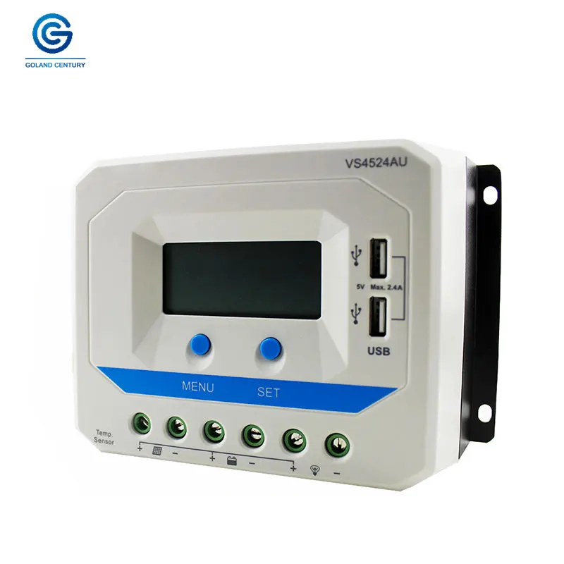 

45A 12Volt 24Volt AUTO Work High Voltage PWM Multifunction LCD Display Solar Charge Controllers VS4524AU For Home Power System