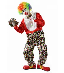 Бесплатная доставка Лидер продаж Забавный Клоун костюм клоуна Косплэй костюм партии для Одежда для Хэллоуина + Перчатки + шляпа