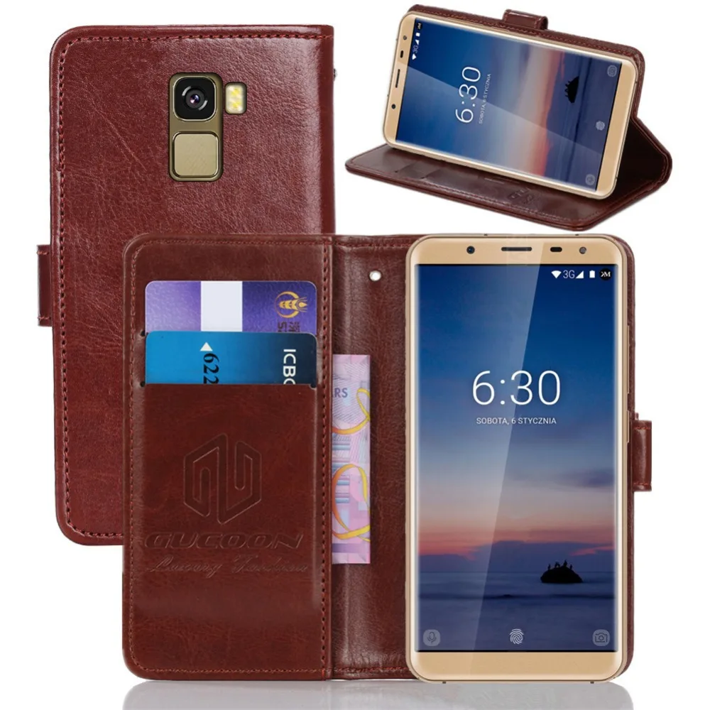

GUCOON Vintage Wallet Case for Kruger&Matz LIVE 6+ KM0454 PU Leather Classic Book Flip Cover Magnetic Fashion Cases