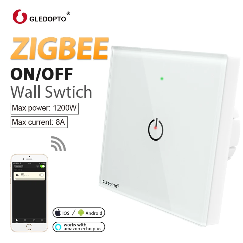 ZigBee 3,0 переключатель умный свет управление zigbee беспроводной настенный пульт дистанционного умный дом led AC100-240V работа с эхо плюс шлюз