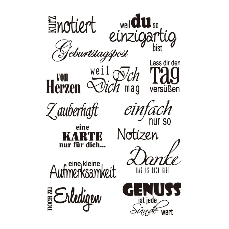 

German word Transparent Clear Silicone Stamp/Seal for DIY scrapbooking/photo album Decorative clear stamp