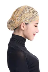 Новый исламистского движения Для женщин платок Мерсеризованный кружева Underscarf крышка Головные уборы капот плотная шапки внутренний