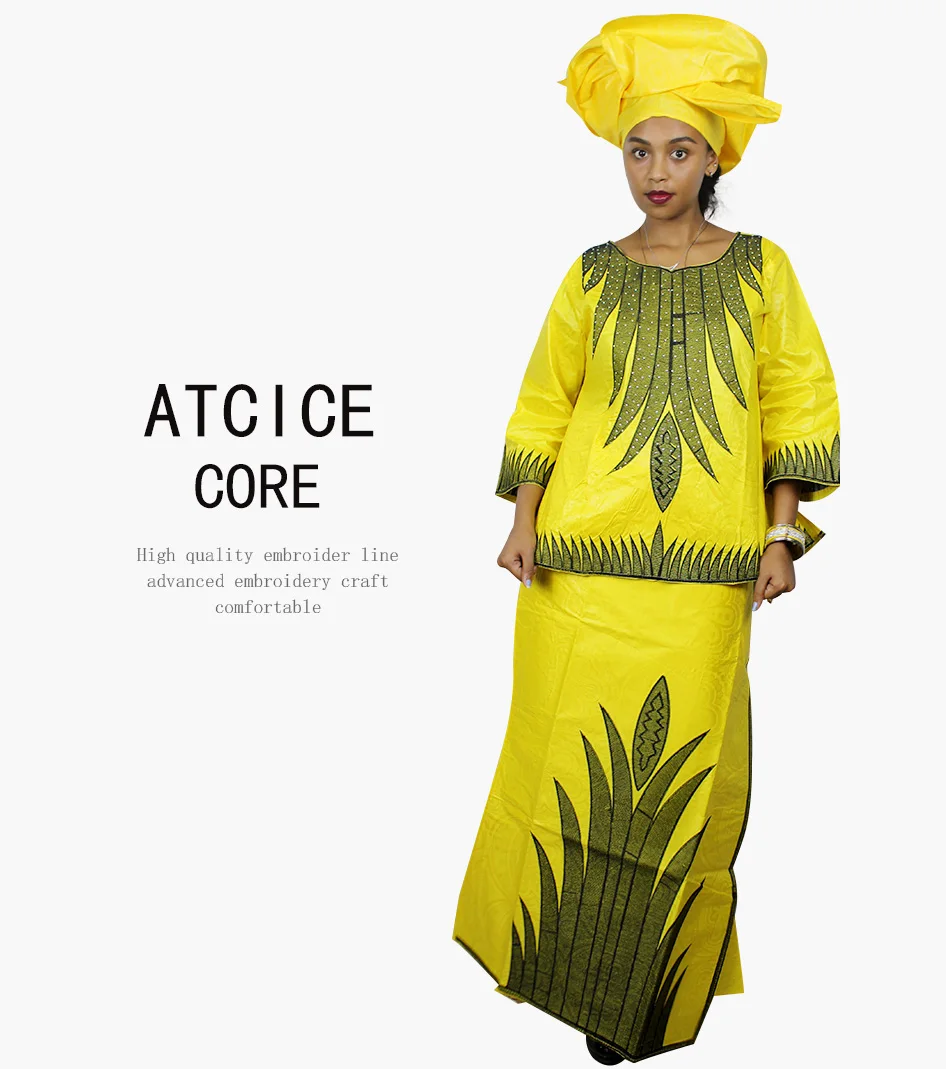 Африканские платья для женщин модный дизайн в африканском стиле BAZIN RICHE вышивка короткий раппер африканская одежда