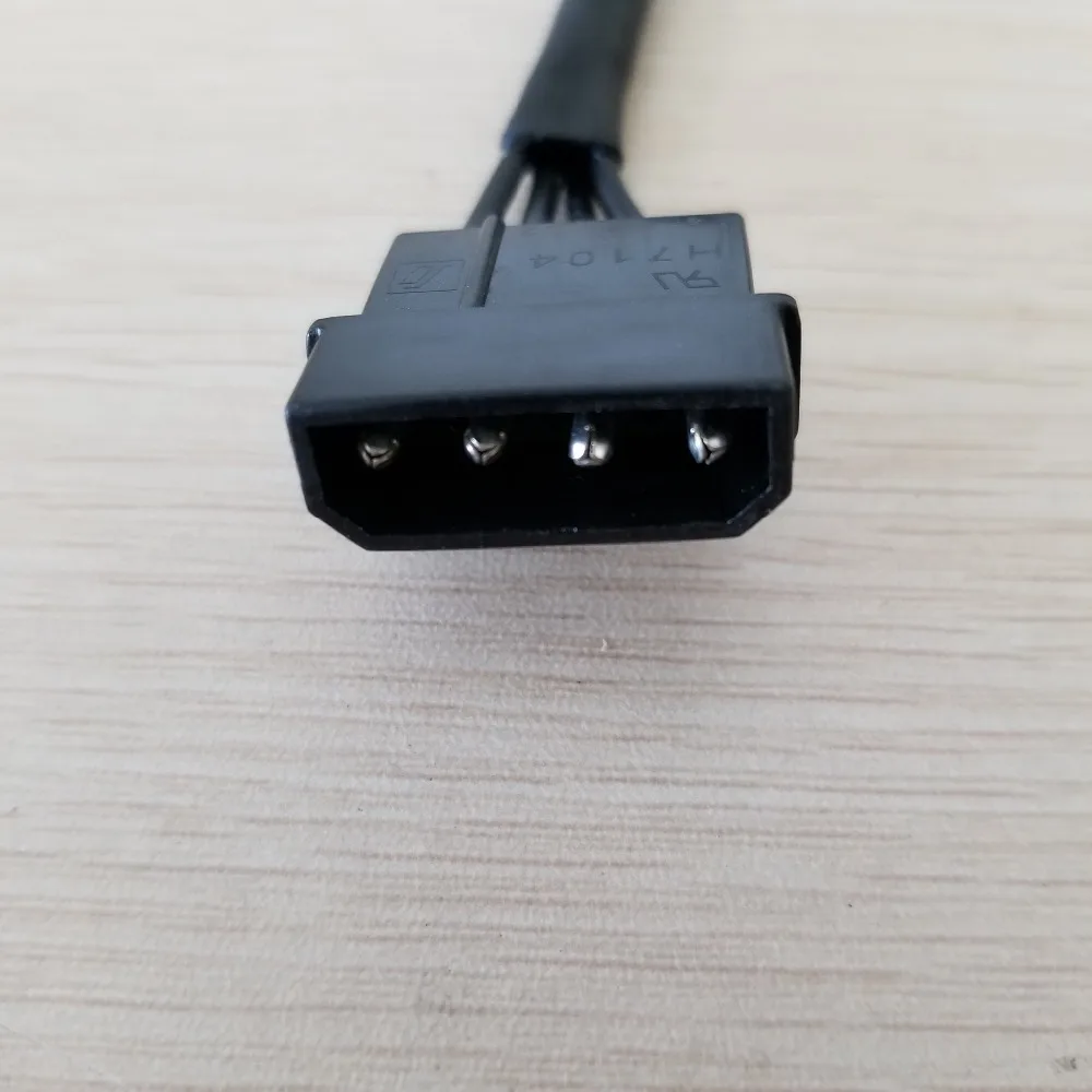 ATX 4Pin IDE Molex to 5 Ports SATA Power Supply Cable - 18AWG, 40cm, for 5-Layer HDD Cage Caddy Description Image.