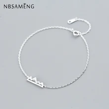 NBSAMENG 925 пробы Серебряный треугольный браслет Снежная гора для женщин и девушек регулируемые браслеты подарок ювелирные изделия