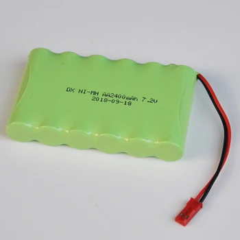 

1-2PCS Ni-Mh 7.2V AA rechargeable battery pack 2400mah AA cell for RC Car helicopter toys led light cordless phone JST plug