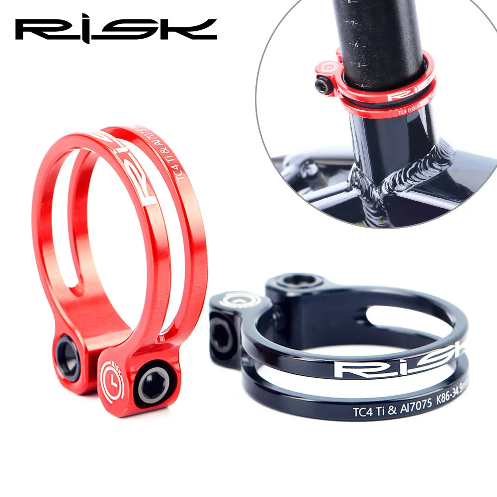 Skup Ryzyko 31.8mm 34.9mm rower sztyca zacisk Ultralight zacisk aluminiowy ze śrubami ze stopu tytanu MTB Road Bike Quick Release