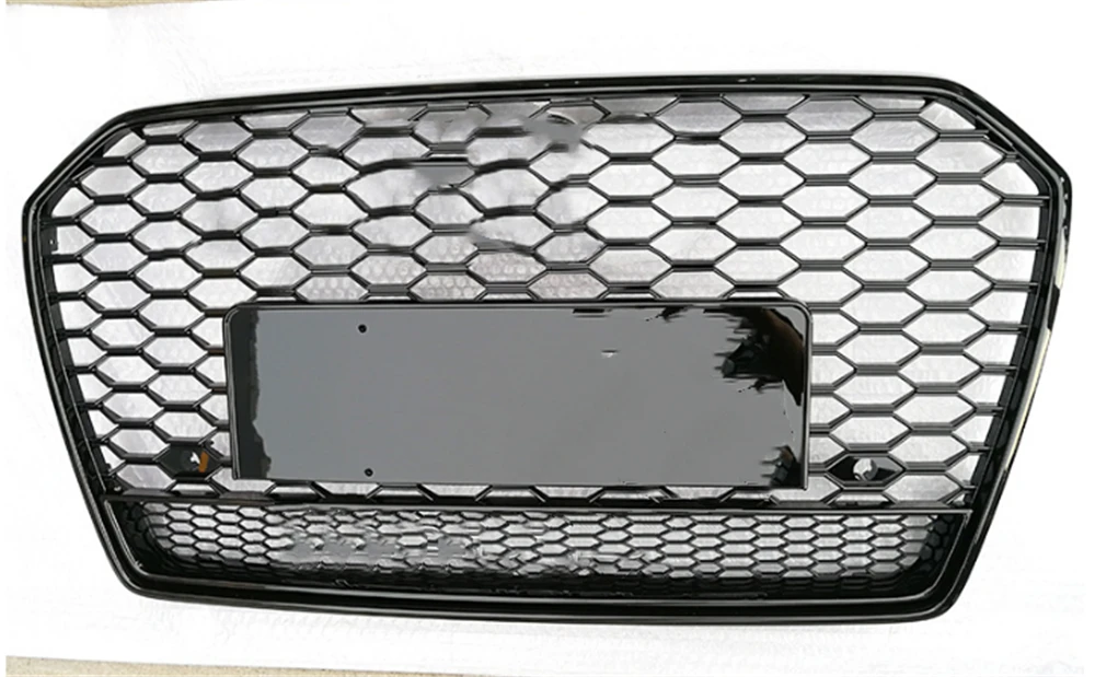 

RS6 Style Front Bumper Grille Honeycomb Mesh w Quattro for Audi A6 S6 C7 16-18