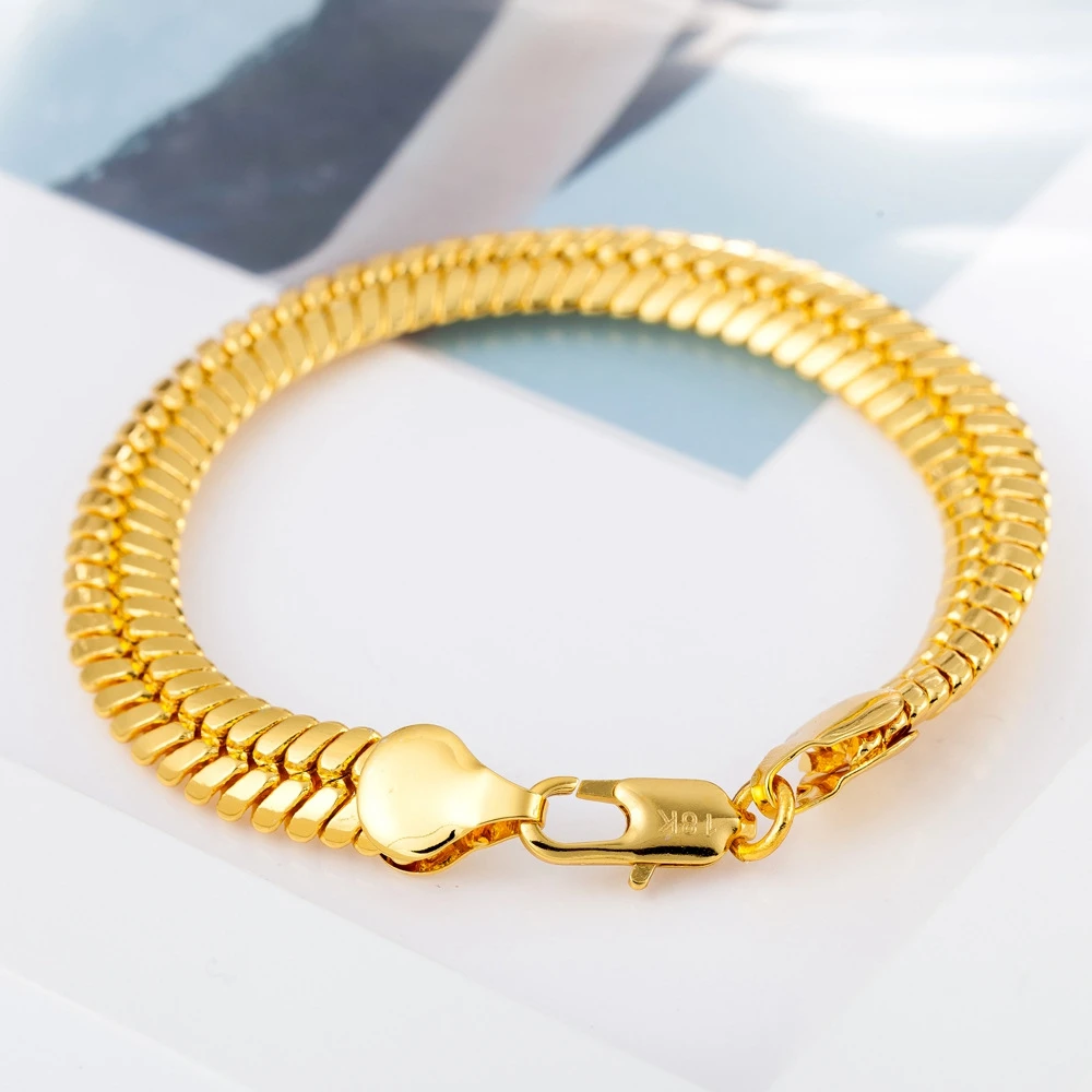 Herringbone Bracelet Stamped Yellow Gold Filled Mens Yellow Gold Filled Mens Bracelet