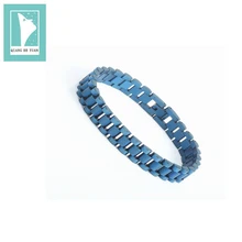 

2018 female male lovers Men Women Bracelet Chain Polished Stainless Steel Blue Chains Bracelet for Men Best Gift