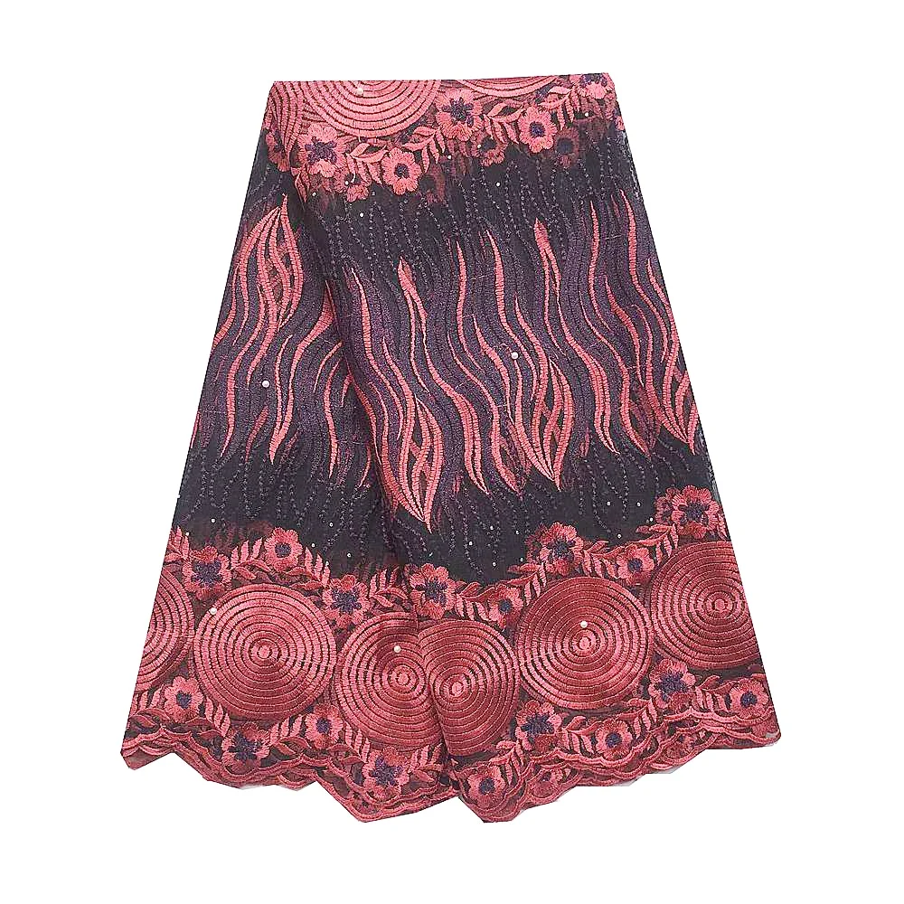 French Lace Fabric With Beads And Stones