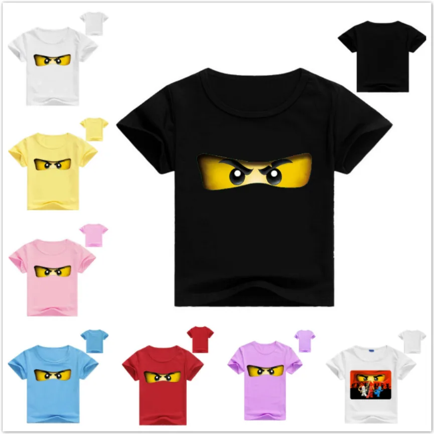 

2018 Boys Short Sleeve T-Shirts Ninjago Cartoon Pattern Baby Girl Clothing Summer Legoes Cotton O-Neck T-Shirt Children Tops Tee