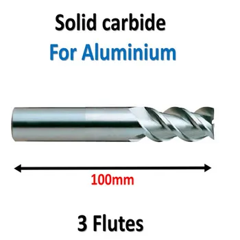 

D9*40*D10*100*3T Solid Carbide, 3 Flutes, Aluminium, Metric, 45HRC, Overall Length 100mm, ALN-JF3F