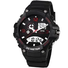 OTS мужские часы светодиодный цифровые часы наручные часы резиновый ремешок Мужские спортивные часы студенческие водонепроницаемые кварцевые часы Relogio Masculino