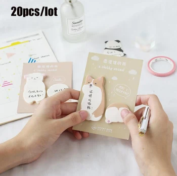 

20Pcs/lot Cute Panda Dog Memo Pads Lovely Cartoon Animal Sticky Notes For Kids Girls Gift Notepads Party Gift