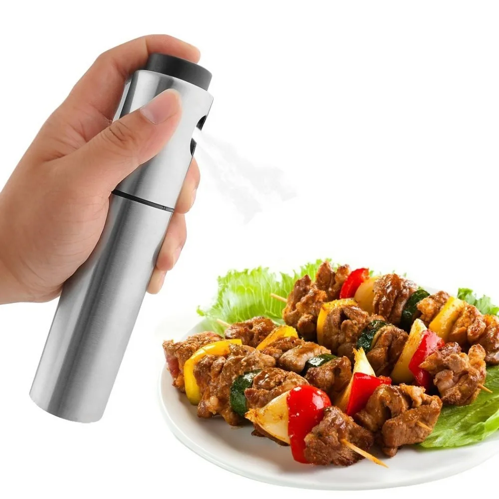 1 Pcs Stainless Steel Olive Pump Spray Fine Bottle Oil Sprayer Pot Cooking Tool,Olive Mister Spray Pump Bottle Oil Sprayer