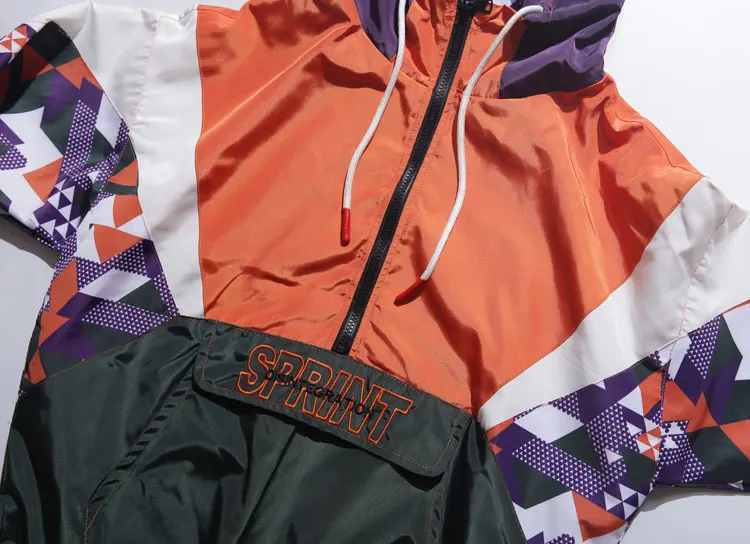 Color Block Patchwork Hooded Jackets 3
