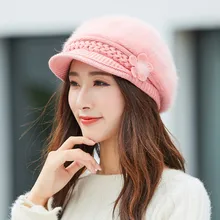 Горячая Женская зимняя теплая Цветочная кепка вязаная шапка берет мешок шапка Slouch Лыжная Шапка Mujer boina caliente# Y503