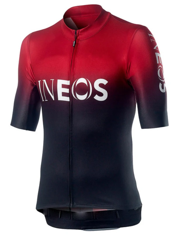 INEOS rojo + negro 2019 Jersey de ciclismo hombres de verano de manga corta Tops transpirable bicicleta ciclismo ropa pantalones cortos de deporte desgaste