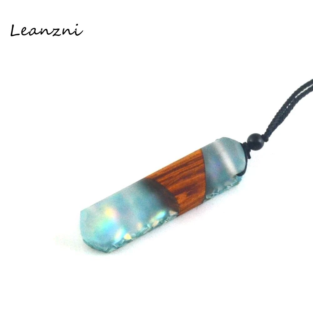 Leanzni, colgante cadena de madera hecho a mano, collar de resina de segunda mano, regalos de decoración de noche para hombres y Collares colgantes| - AliExpress