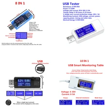 Модернизированная версия8910 в 1 QC20 30 4-30v Электрическая мощность USB-накопитель напряжения Тестер токового измерителя Вольтметр Амперметр