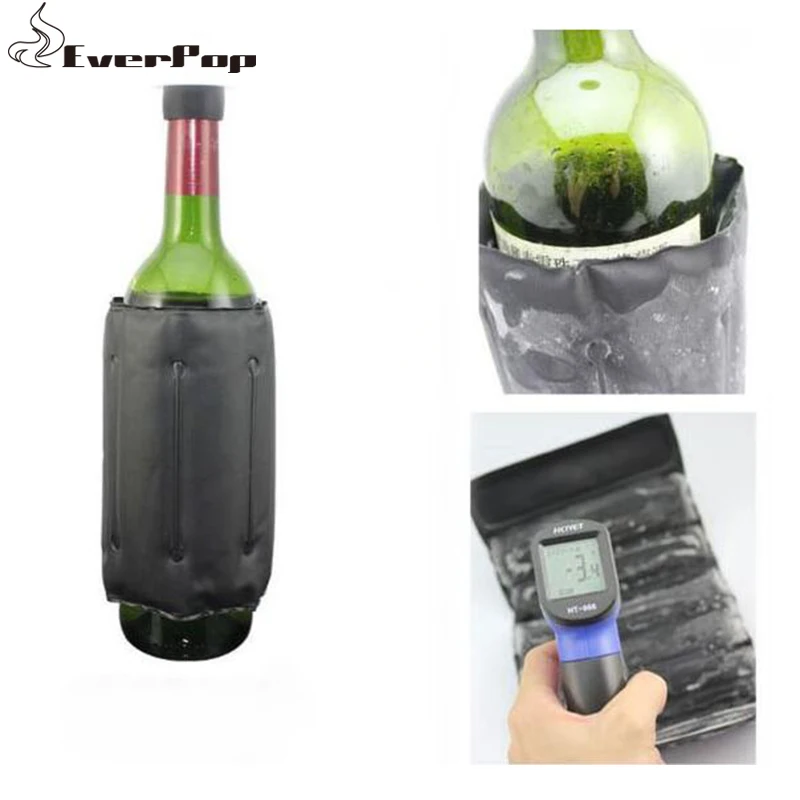 Nylon Wine Cooling Bag Chilling Cooler Ice Bag Black Picnic Beverage