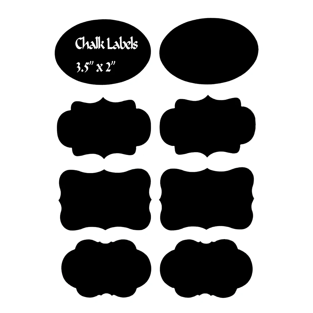 3 5 x 2 Black Fancy Chalkboard Labels For Jars Party Scrapbooking Creative 4 designs DIY