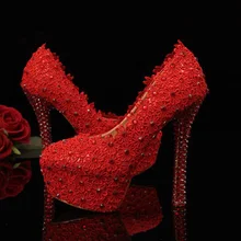 Red Lace Wedding Dress Shoes Rhinestone High Heels for Bridal Dress More Heels Available Pink Bridesmaid Shoes