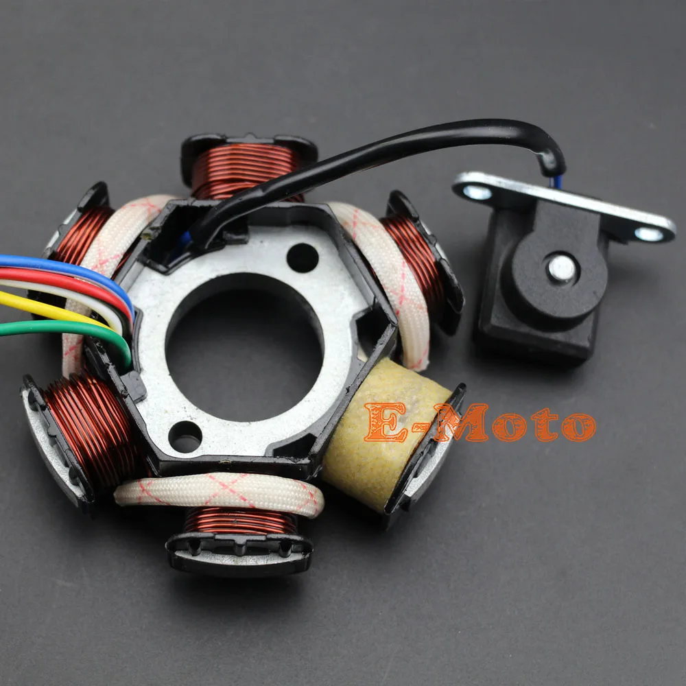 Новый Магнитный статор с 6 катушками GY6 125cc 150cc Скутер ATV картинг трубка ZNEN JONWAY