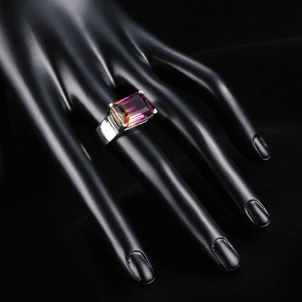 TAOLAN Новый 3.45ct градиент кольца для Для женщин Мода Имитация Камень Радуга