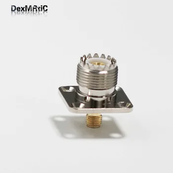 

1PC NEW UHF Female SO239 to SMA Female Jack RF Coax Adapter convertor 4-hole panel mount flange chassis wholesale