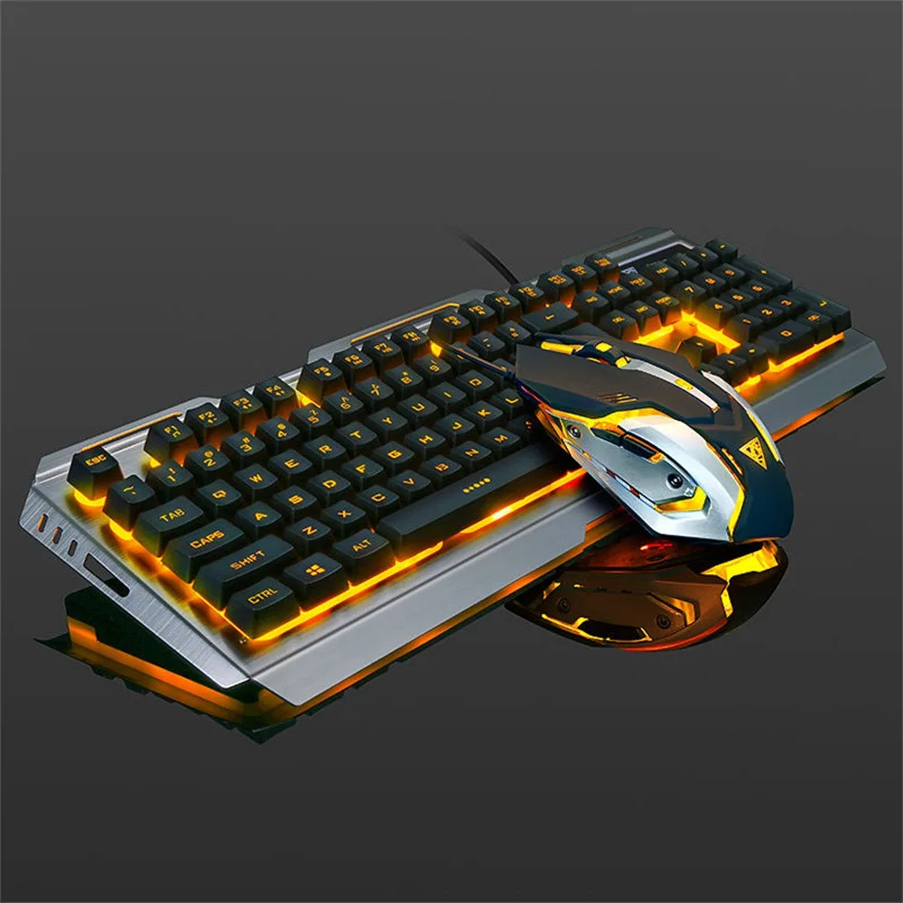 Механическая игровая клавиатура и мышь V1 104 клавиша USB Проводная RGB светодиодная