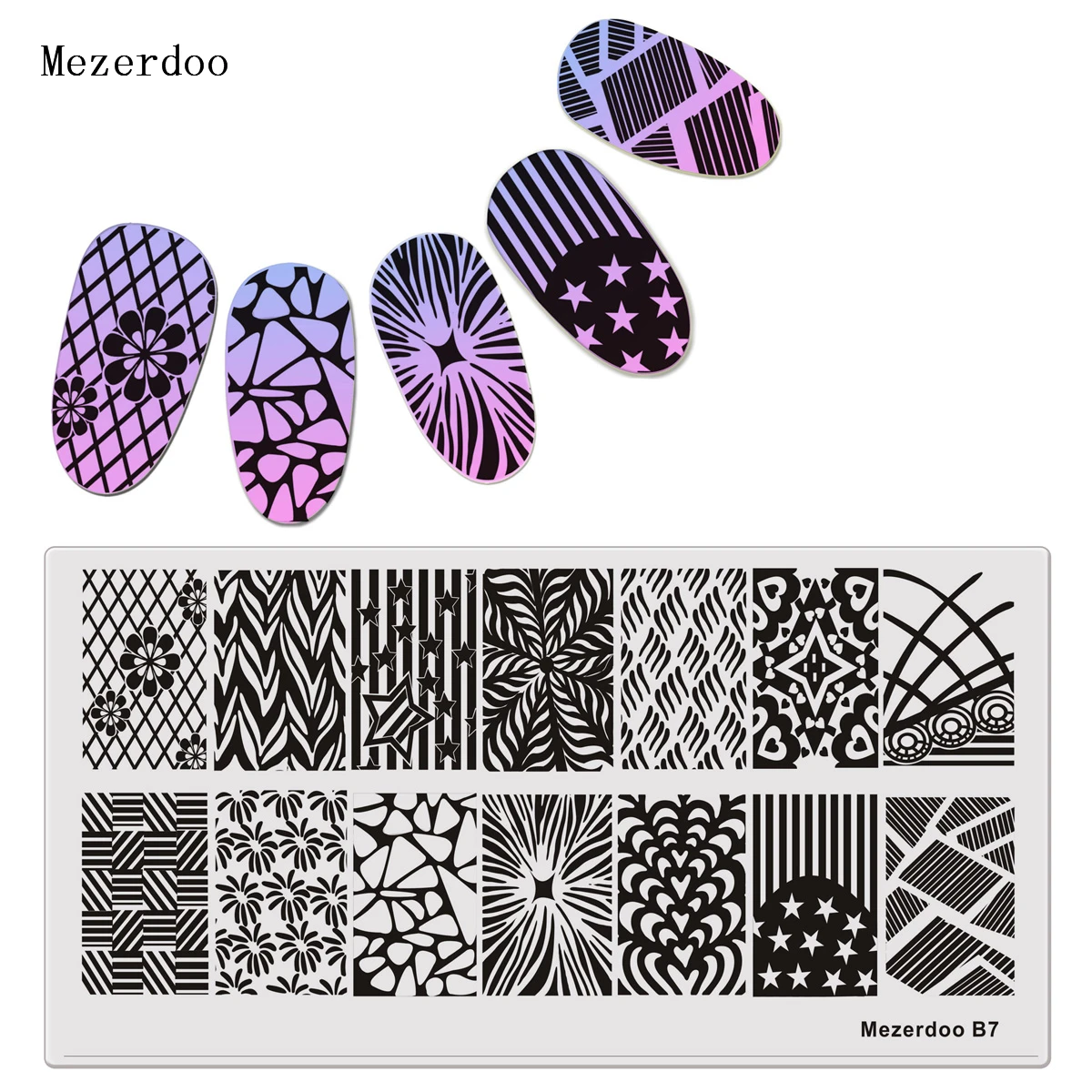 

Nail Art Stamping Plates Flower Lace Love Heart Star Patterns Manicure Nail Decoration Supplies Tool Nail Stamp Plate MezerdooB7