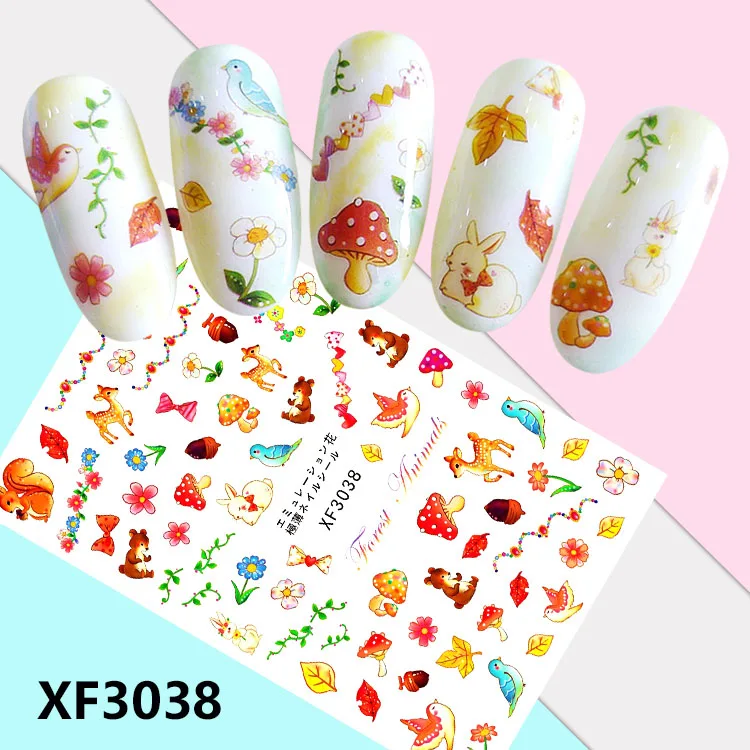 

Cartoon Type! Nails Art Manicure Back Glue Decal Decorations Design Nail Sticker For Nails Tips Beauty