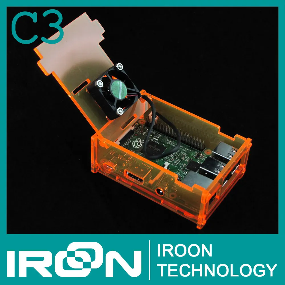 Чехол C3: Raspberry PI 3 оранжевый прозрачный акриловый чехол коробка Корпус для 2 Модель