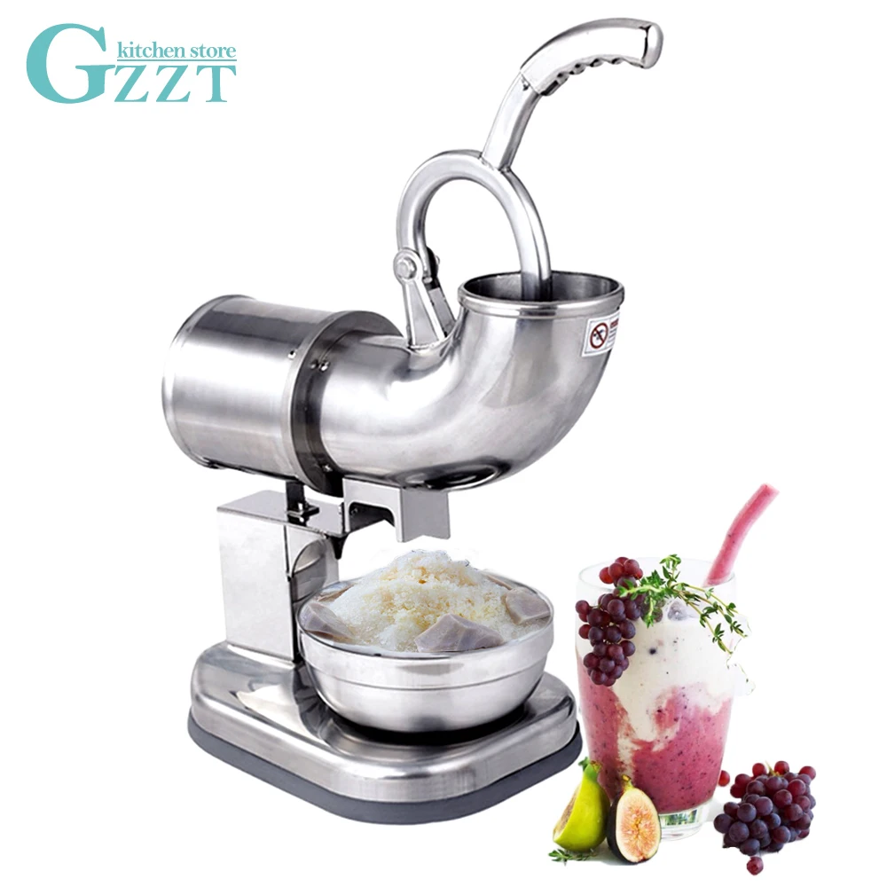

GZZT Electric Ice Crusher Shaver Machine Snow Cone Maker Cool Drink Tool Stainless Steel Ice Block Breaking grinder Machine
