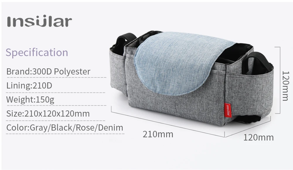 Insular детская коляска сумка Мумия многофункциональная сумка для подгузников сумки для подгузников аксессуары Органайзер коляска для хранения бутылок для путешествий