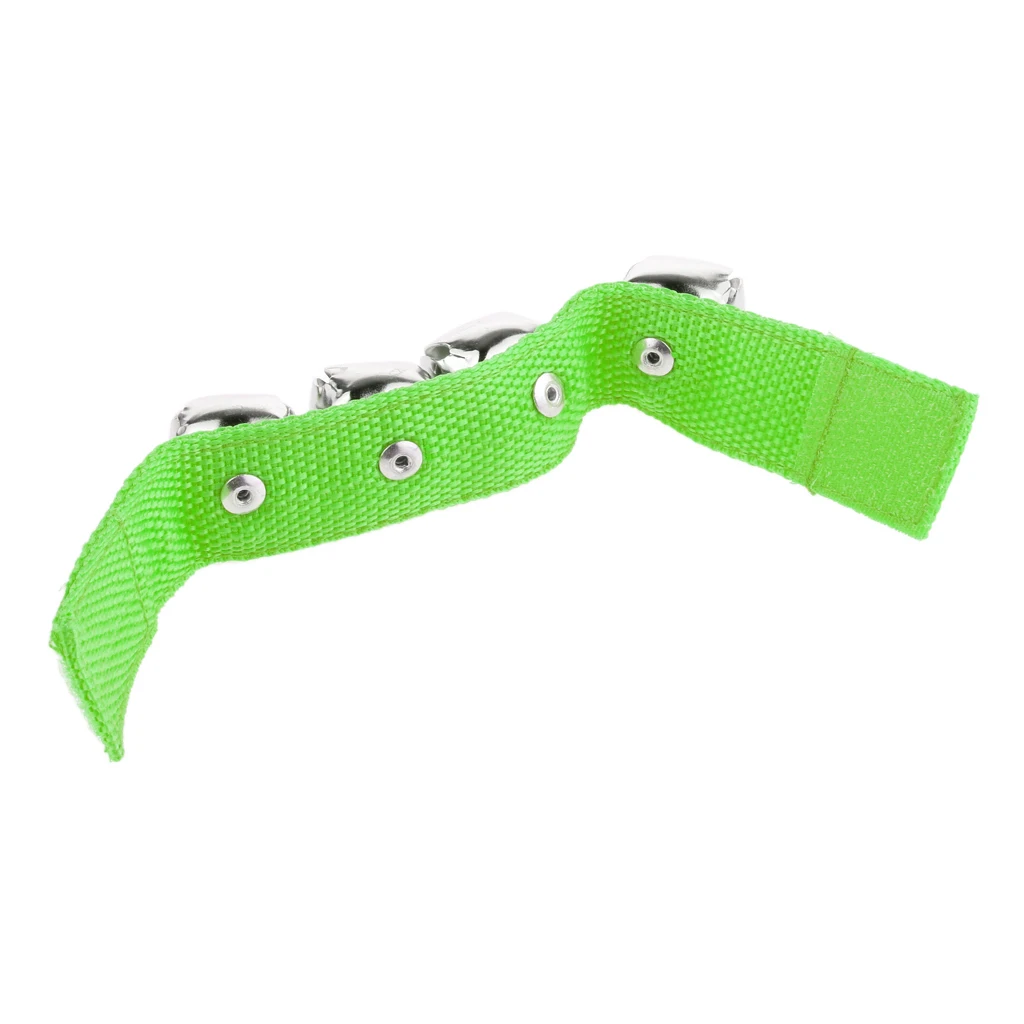 Зеленые наручные колокольчики на лодыжку Jingle Bells регулируемый ремешок браслет для детей музыкальное образование развивает детскую музыкальную артистию