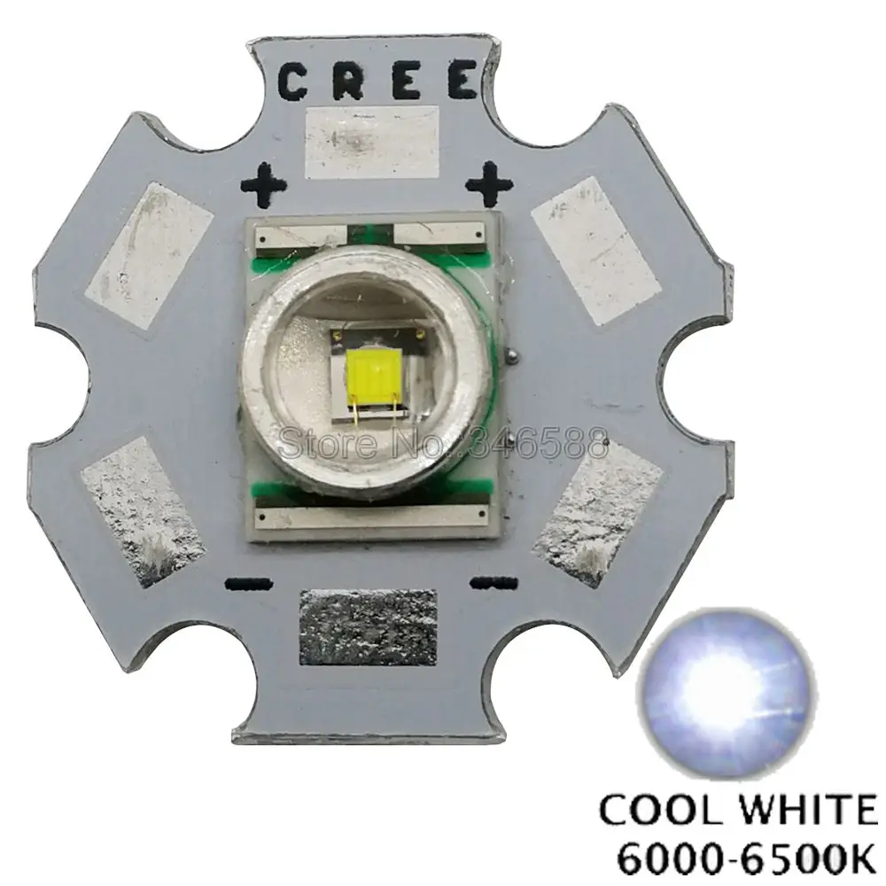 1 шт. CREE XRE Q5 светодиодный XLamp XR-E холодный белый теплый белый красный зеленый синий желтый 3 Вт Высокая мощность светодиодный светильник излучатель на 16 мм 20 мм PCB - Испускаемый цвет: Cool White