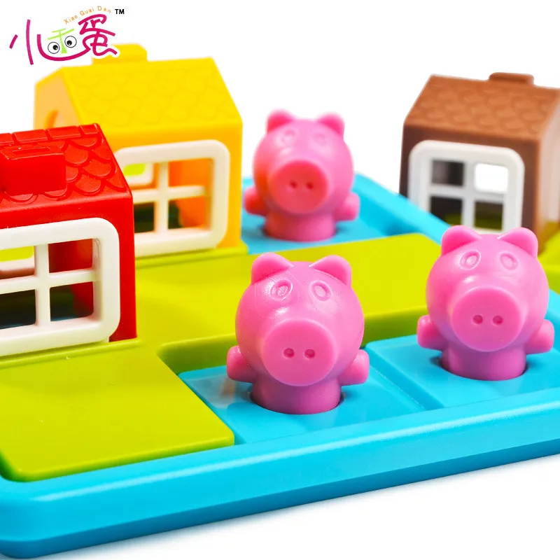 Smart Hide&Seek Board Games Three Little Piggies 48 Challenge with Solution Games IQ Training children educational toys