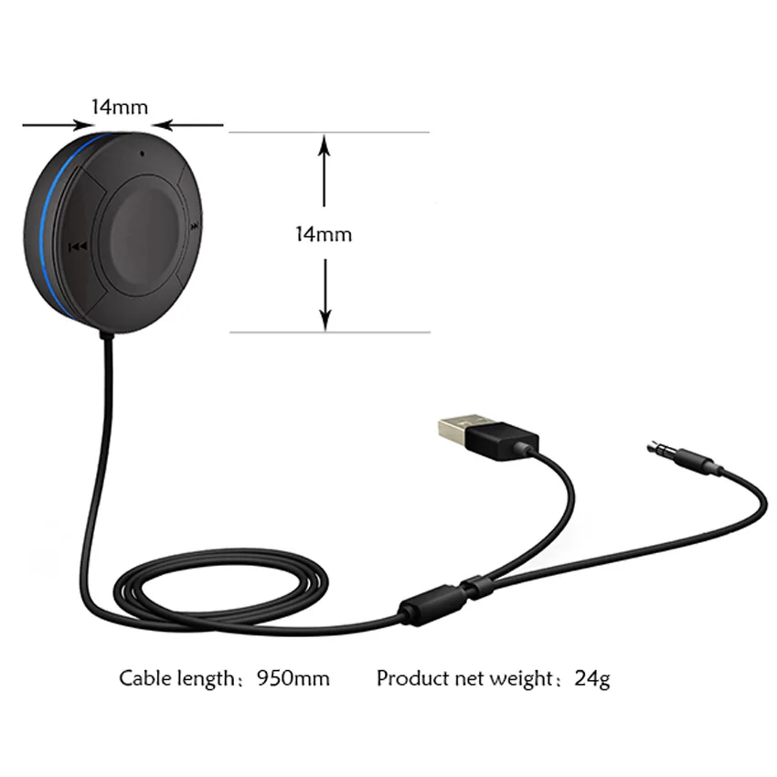 Handsfree Bluetooth Car Kit Bluetooth 4.1 Receiver Aux 3.5mm Audio Output A2DP Wireless Bluetooth Car MP3 Player Receiver