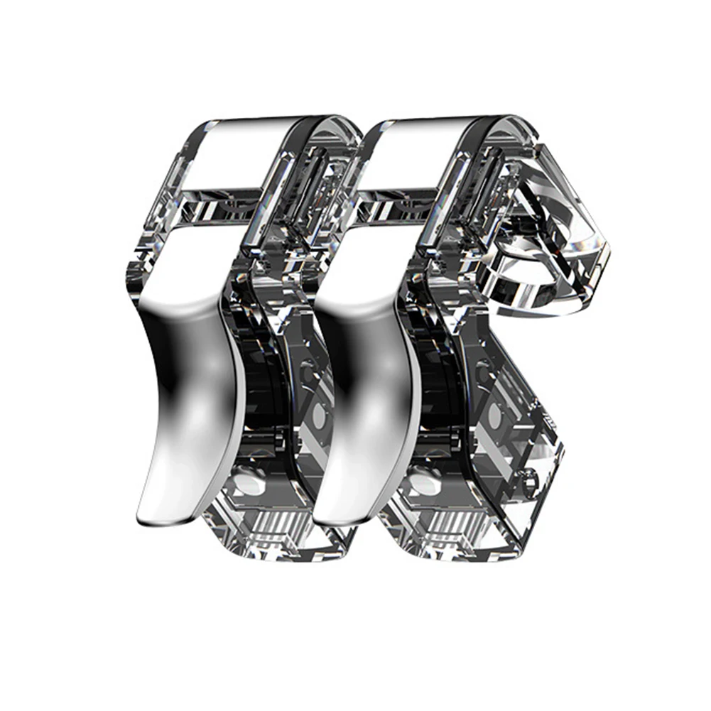 

1 Pair Fire Button Gaming Trigger Universal Auxiliary Phone Games Metal Removable Mini Transparent Controller Handle Accessories