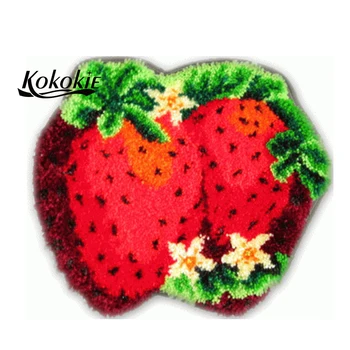 

3d Fruit strawberry printed carpet crochet tapis needle for carpet embroidery needlework diy latch hook kits rug tapestry kits