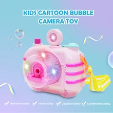 Cartoon Electric Blowing Bubbles Toy Light Music Interesting Baby Toys Detachable Adjustable Camera Strap Children Outdoor Toy