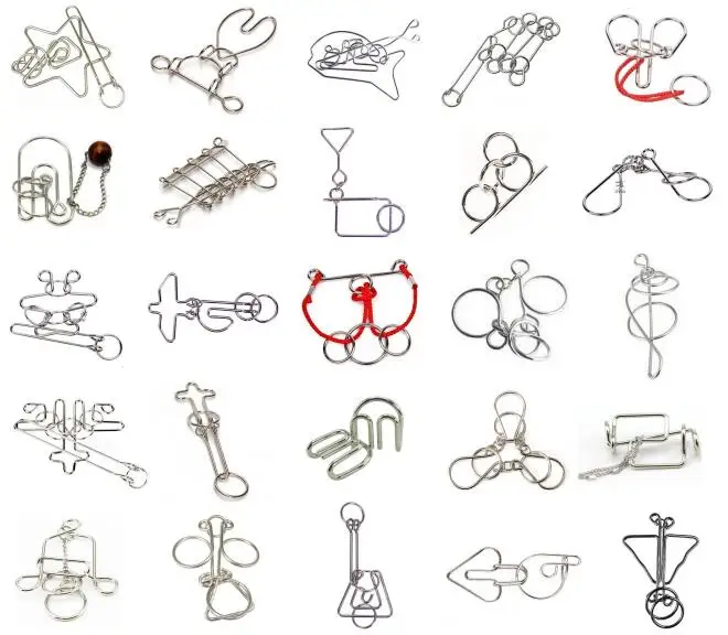 Classic IQ Metal Wire Puzzle Baffling Brain Teaser Magic Rings Puzzles Game Toys for Adults Children