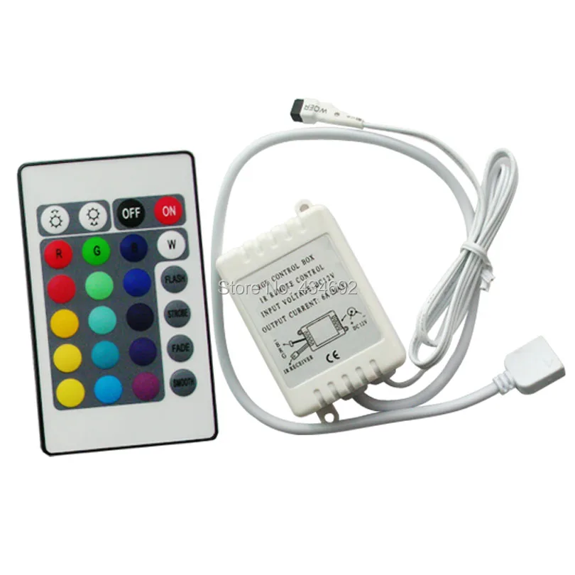 10PCS/LOT 24 Key Wireless Infrared IR Remote Controller DC12V For LED