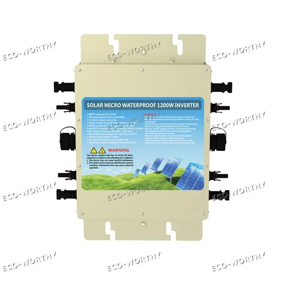

5 PCS 1200W Waterproof Grid Tie Inverter DC 24V to AC 110V MPPT Function MC4 Connector