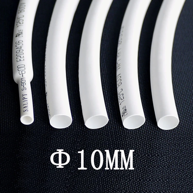 

(1Meter/lot) 10MM Inner Diameter White color Heat Shrinkable Tube / Heat Shrink Tubing Insulation casing
