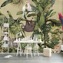 Beibehang фотообои обои ретро тропический лес животное пальмовый лист гостиная ТВ обои papel де parede