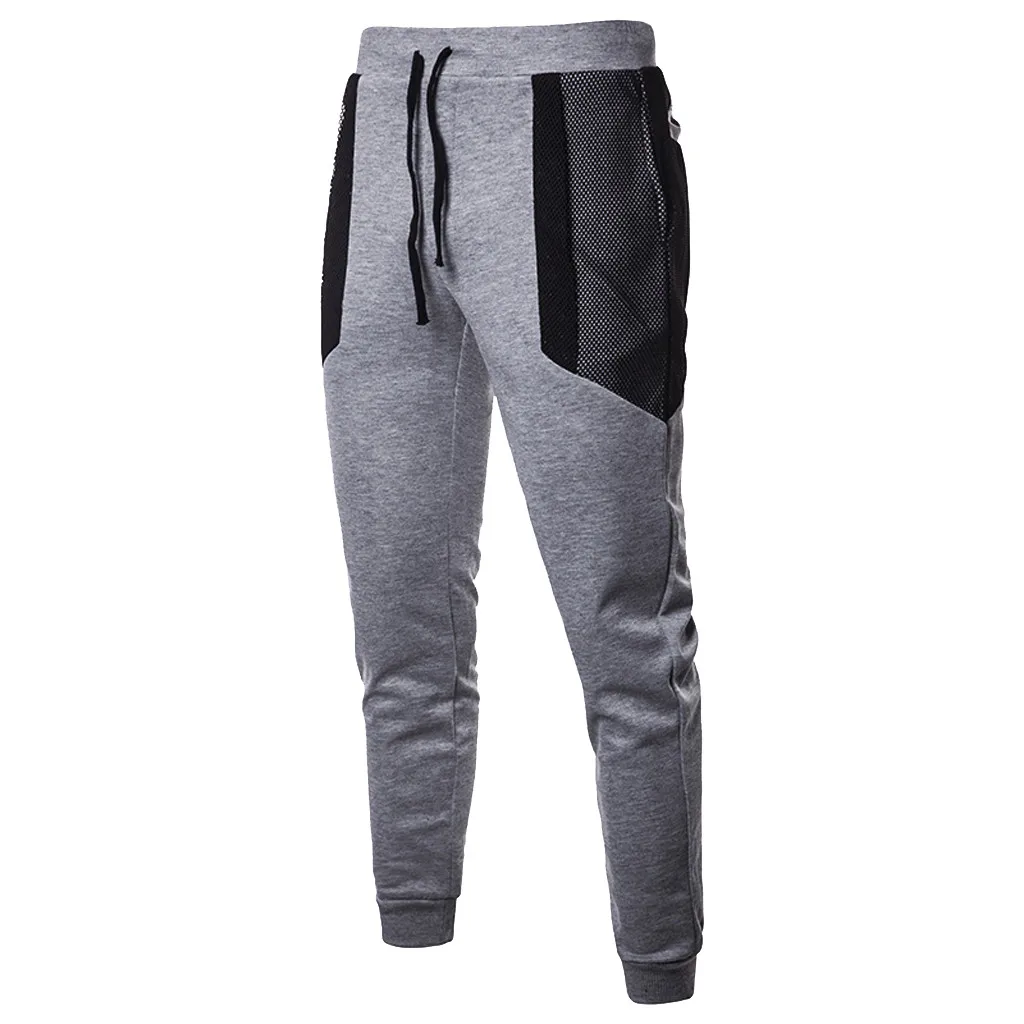 

Hot Sale High Quality Fashion Design Mens Autumn Winter Joggers Patchwork Drawstring Sweatpants Trouser Pants Men Pants Casual